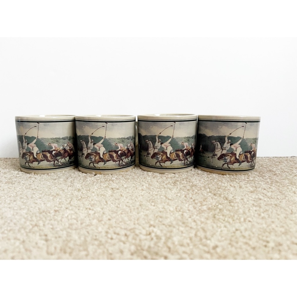 Set of 4 Vintage Ralph Lauren Polo Thoroughbred Mugs